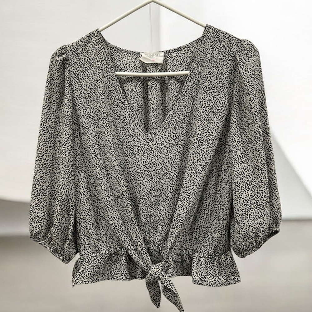 Sienna Sky Black and White Patterned Blouse